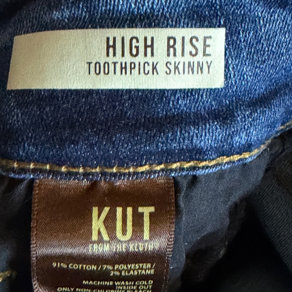 KUT from the Kloth High Rise Toothpick Skinny Jeans Zip Women‎ 2 Style SP379MA1 - Picture 11 of 14